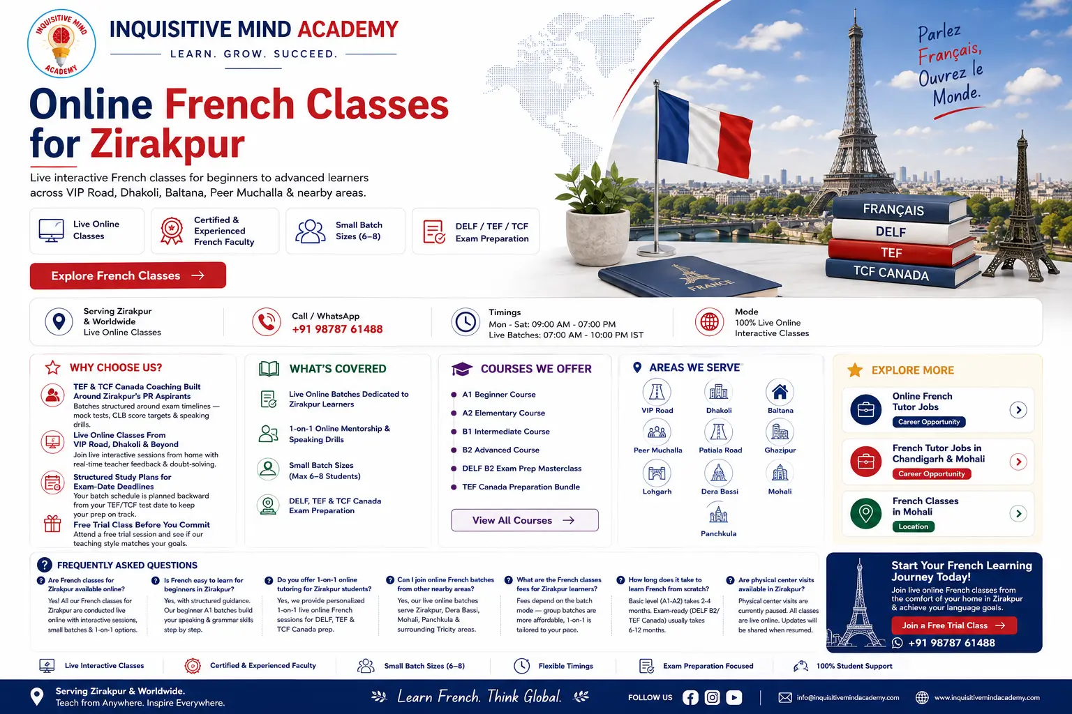 French Classes in Zirakpur | Inquisitive Mind Academy